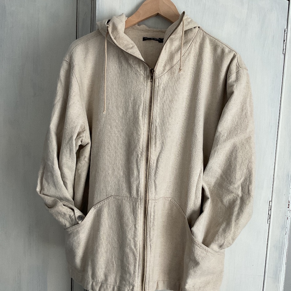 VGUC Gudrun Sjoden Cotton Linen Hooded Jacket
